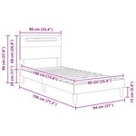 vidaXL Cadre de lit avec bandes LED Blanc 90 x 190 cm Simili cuir