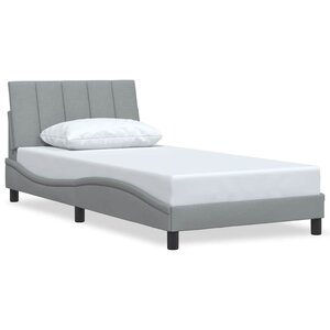 vidaXL Cadre de lit sans matelas Hanko gris clair 100x200 cm tissu