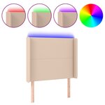 vidaXL Tête de lit à LED Cappuccino 83x16x118/128 cm Similicuir