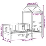 vidaXL Lit de jour avec toit sans matelas 90x190 cm bois massif