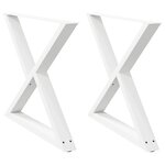 vidaXL Pieds de table à manger 2 pièces Blanc 90 x (72-73 3) cm Acier