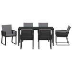 vidaXL Ensemble de salle à manger pour jardin 7 Pièces Noir Poly rotin