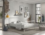 Bronxx lit blanc mat 140x200cm