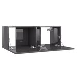 vidaXL Meuble TV Gris brillant 80x30x30 cm Aggloméré