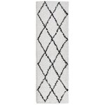 vidaXL Tapis shaggy à poils longs moderne crème et noir 80x250 cm