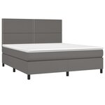 vidaXL Sommier à lattes de lit avec matelas et LED Gris 180x200 cm