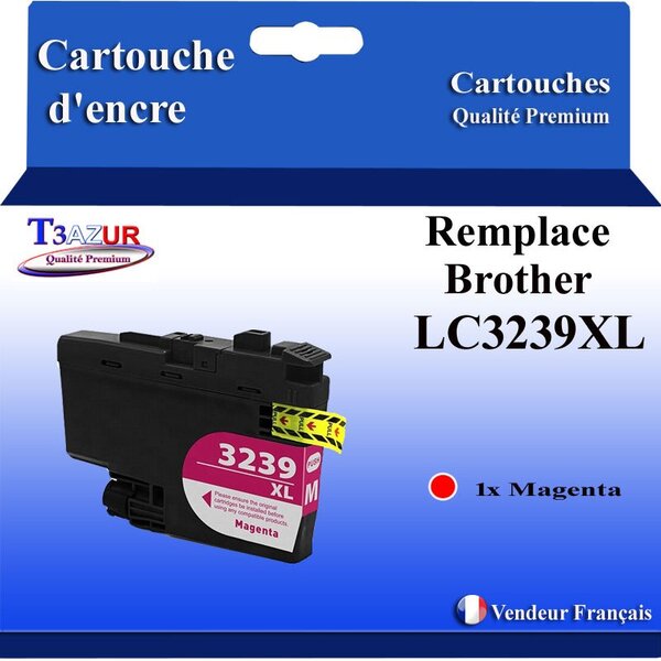 T3AZUR- Cartouche compatible avec Brother LC3239 XL Magenta pour Brother MFC-J5945DW MFC-J6945DW