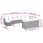 vidaXL Salon de jardin avec coussins 12 Pièces beige résine tressée