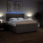 vidaXL Sommier à lattes de lit avec matelas Taupe 200x200 cm Tissu