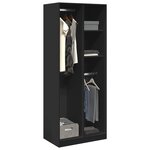 vidaXL Garde-robe noir 80x50x200 cm bois d'ingénierie