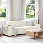 vidaXL Sofa 3 places avec coussin Crème Velours