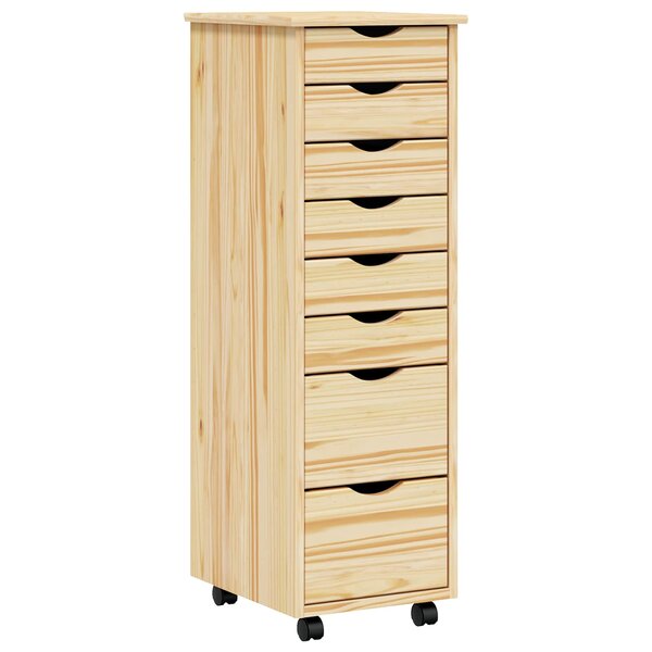 vidaXL Cabinet Roulant avec Tiroirs avec roue MOSS Vernis transparent