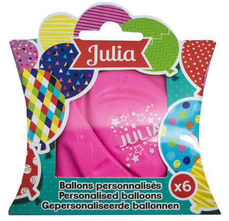 Ballons de baudruche prénom Julia