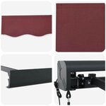 vidaXL Auvent rétractable automatique bordeaux 300x250 cm