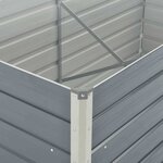 vidaXL Jardinière 160 x 80 x 77 cm Gris Acier galvanisé