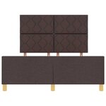 vidaXL Cadre de lit avec tête de lit Marron foncé 140 x 190 cm tissu