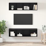 vidaXL Ensemble meuble TV 2 Pièces Chêne noir 37 x 37 x 142.5 cm
