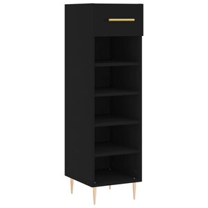 vidaXL Armoire à chaussures noir 30x35x105 cm bois d'ingénierie