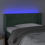 vidaXL Tête de lit à LED Vert foncé 103x16x78/88 cm Velours