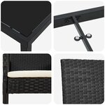 vidaXL Ensemble de salle à manger pour jardin 9 Pièces Noir polyrotin