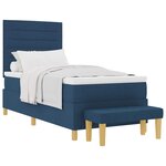 vidaXL Lit à ressorts avec matelas Bleu 80 x 200 cm tissu
