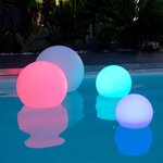 Boule lumineuse sans fil flottante led bobby c60 multicolore polyéthylène d60cm