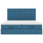 VidaXL Cadre de lit ottoman avec matelas bleu foncé 160x200 cm velours