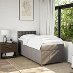 vidaXL Sommier à lattes de lit avec matelas Taupe 90x200 cm Tissu