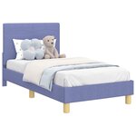 vidaXL Cadre de lit pour enfants avec tête de lit Bleu denim tissu