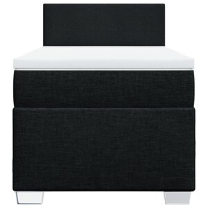 vidaXL Sommier à lattes de lit et matelas Noir 80x200 cm Tissu