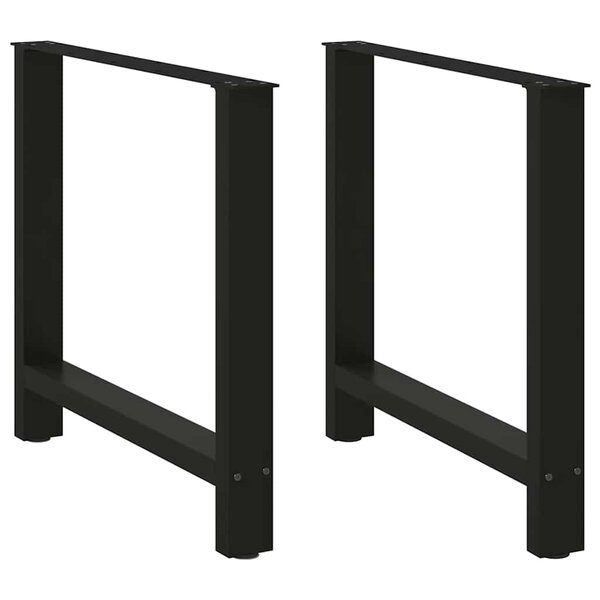 vidaXL Pieds de table à manger Noir 2 pièces 80 x (72-73) cm Acier