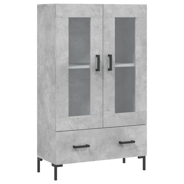 vidaXL Buffet haut gris béton 69 5x31x115 cm bois d'ingénierie