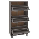 vidaXL Armoire à chaussures HAMAR Gris clair 59 5x35x117 cm Pin massif