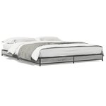 vidaXL Cadre de lit sans matelas sonoma gris 150x200 cm