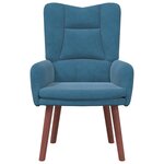 vidaXL Fauteuil relaxant Bleu 63 x 67 x 94 cm Velours