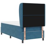 vidaXL Lit à ressorts avec matelas Bleu foncé 100 x 200 cm Velours