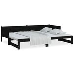 vidaXL Lit coulissant sans matelas noir 2x(90x190) cm