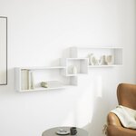 vidaXL Armoire murale 158x18x53 cm blanc bois d'ingénierie