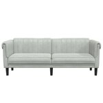 vidaXL Canapé à 3 places gris clair velours