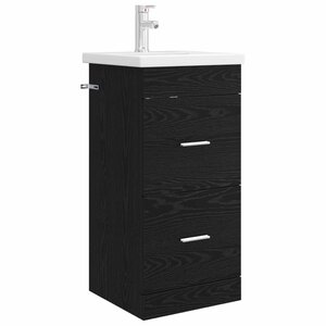 vidaXL Meuble de salle de bain avec évier Chêne noir 42 x 40 x 84 5 cm
