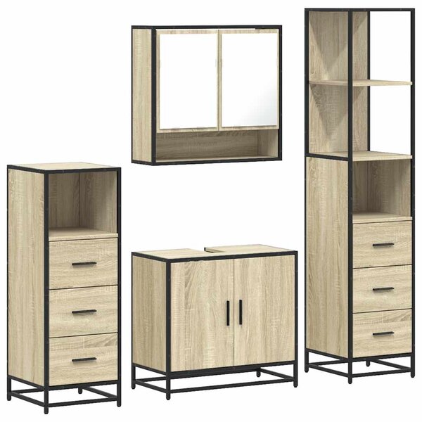 vidaXL Ensemble de meubles de salle de bain 4 Pièces chêne sonoma