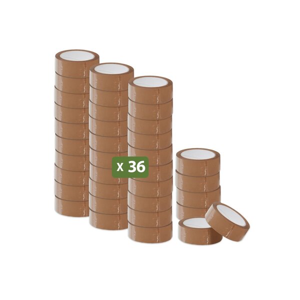 Pack and Move - Lot 36 rouleaux ruban adhésif marron pour emballage et déménagement - 66 m - Qualité Premium