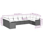 vidaXL Salon de jardin 10 Pièces avec coussins marron résine tressée