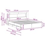 vidaXL Cadre de lit avec rangement Sonoma gris 200 x 200 cm