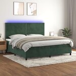 vidaXL Sommier à lattes de lit matelas et LED Vert foncé 200x200 cm