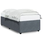 vidaXL Cadre de lit Gris foncé 90x190 cm Velours