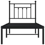 vidaXL Cadre de lit métal avec tête de lit noir 75x190 cm