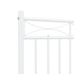 vidaXL Cadre de lit métal avec tête de lit blanc 140x190 cm