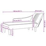 vidaXL Fauteuil long avec accoudoir droit gris foncé tissu