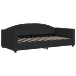 vidaXL Lit de jour avec gigogne et matelas noir 90x190 cm tissu